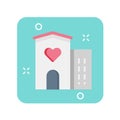 Hospice and palliative care flat color icon.